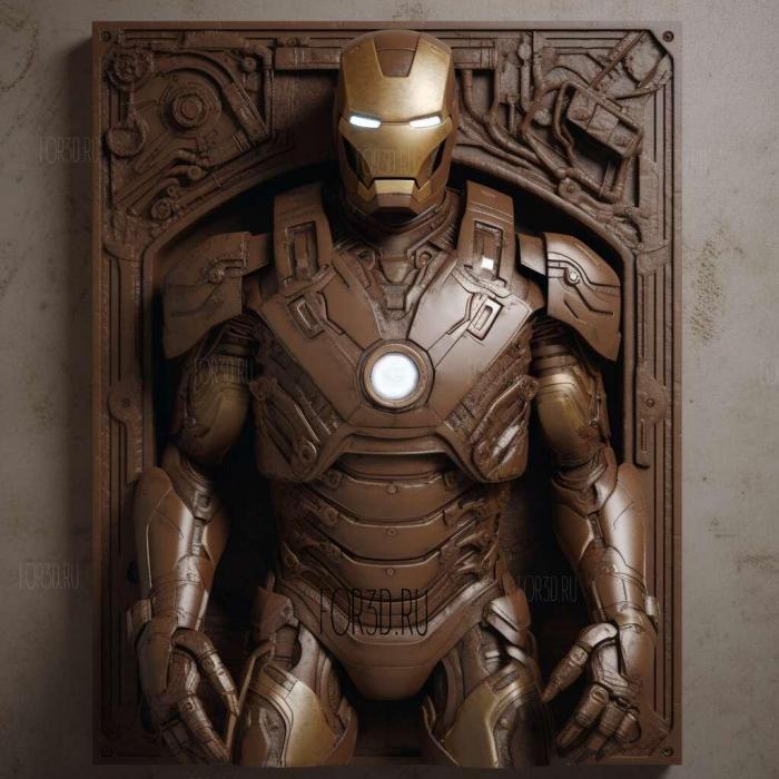 Iron Man series 4 stl model for CNC